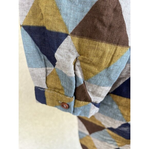 Ashir Aley Geometric Artsy Dress Size XL Mini Long Sleeves Pockets Casual Work - Picture 11 of 14